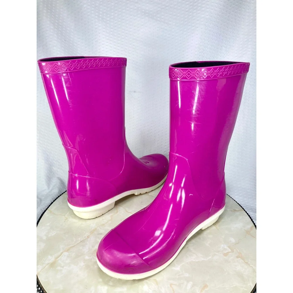 UGG Ranna Waterproof Mid Calf Rain Boots Womens 8 Girls 6 Pink Rubber Outdoor